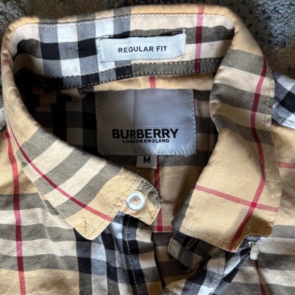 Burberry Beige and Black Checkered Shirt - Picture 4 of 5